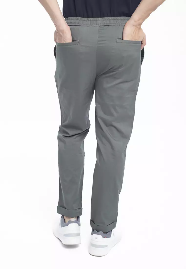 Men's Tanboocel Foldable Hem Straight Crop Pants