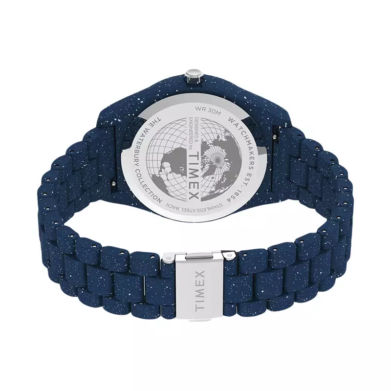 Jam Tangan Pria Timex Timex Legacy Ocean TW2V37400 Waste More Time Blue Dial Blue Plastic Strap
