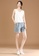 Its Me blue Striped Denim Shorts With Elastic Waist 56B38AA219CF46GS_5