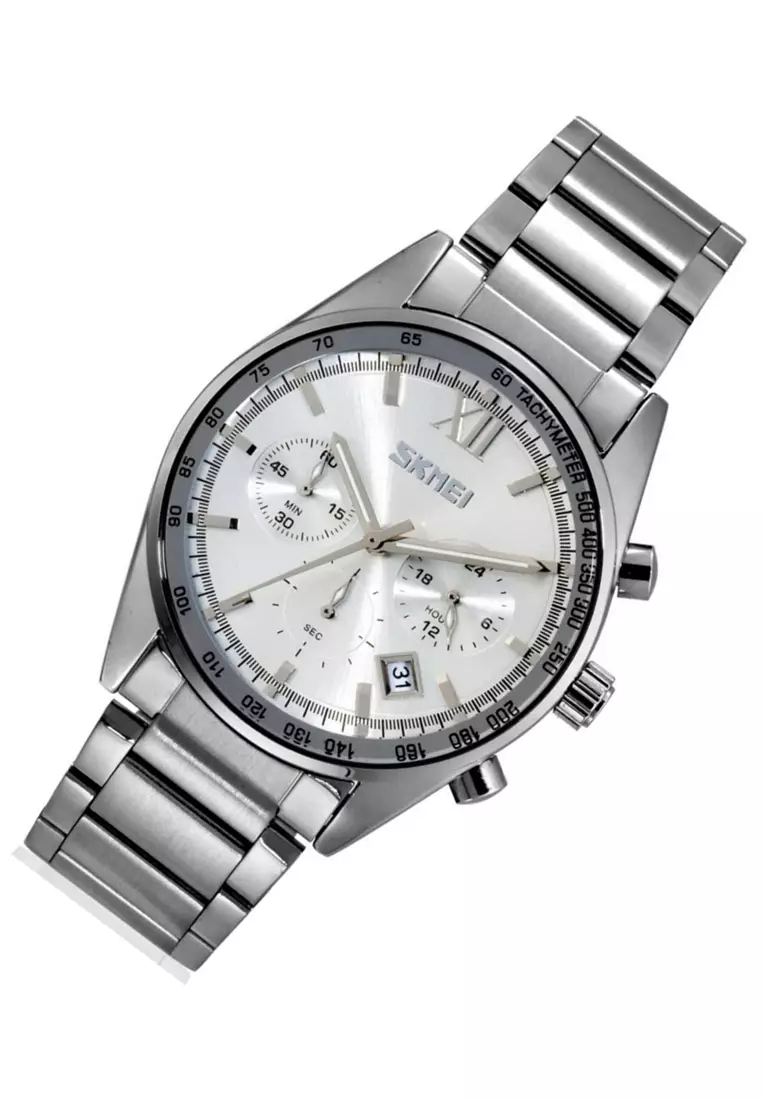 Jam Tangan Analog Pria Casual Waterproof Stainless Steel Strap LL77 ORIGINAL