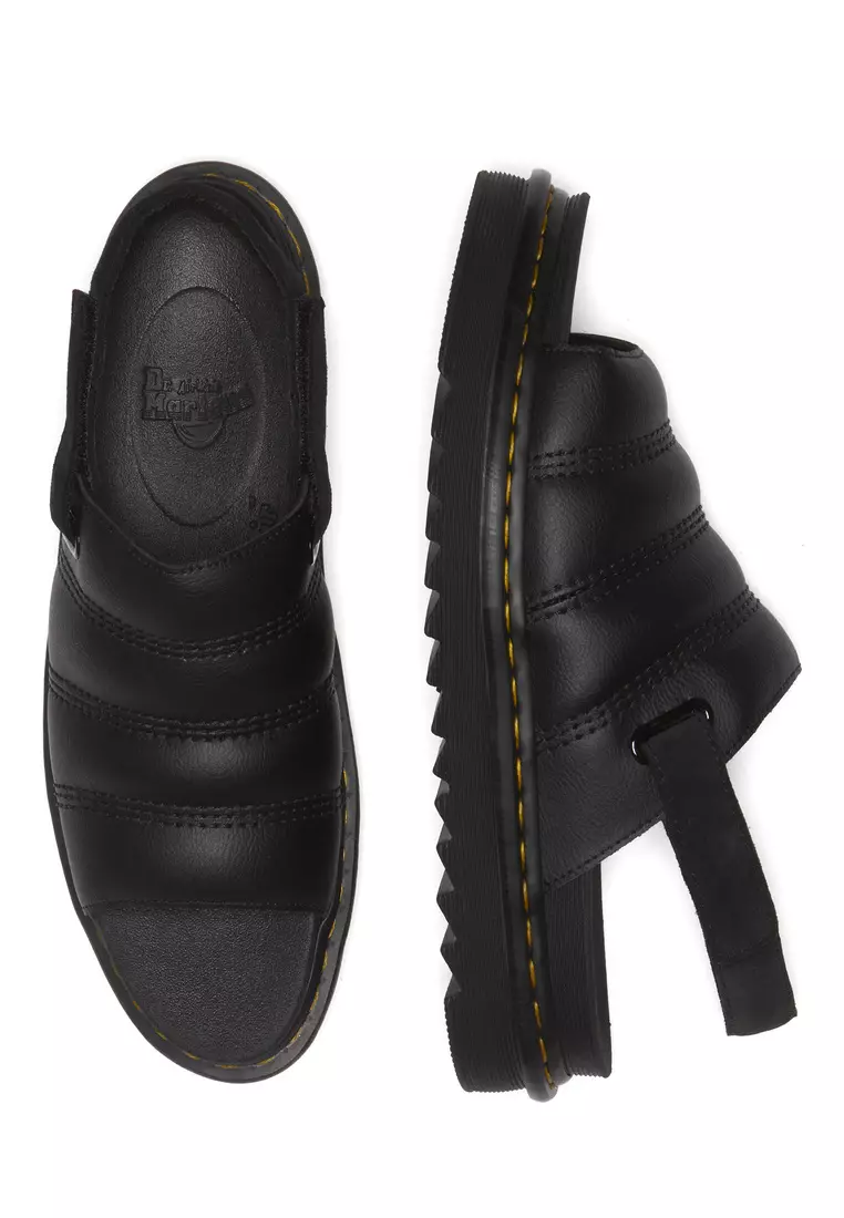 Kole Athena Leather Black Sandals Women