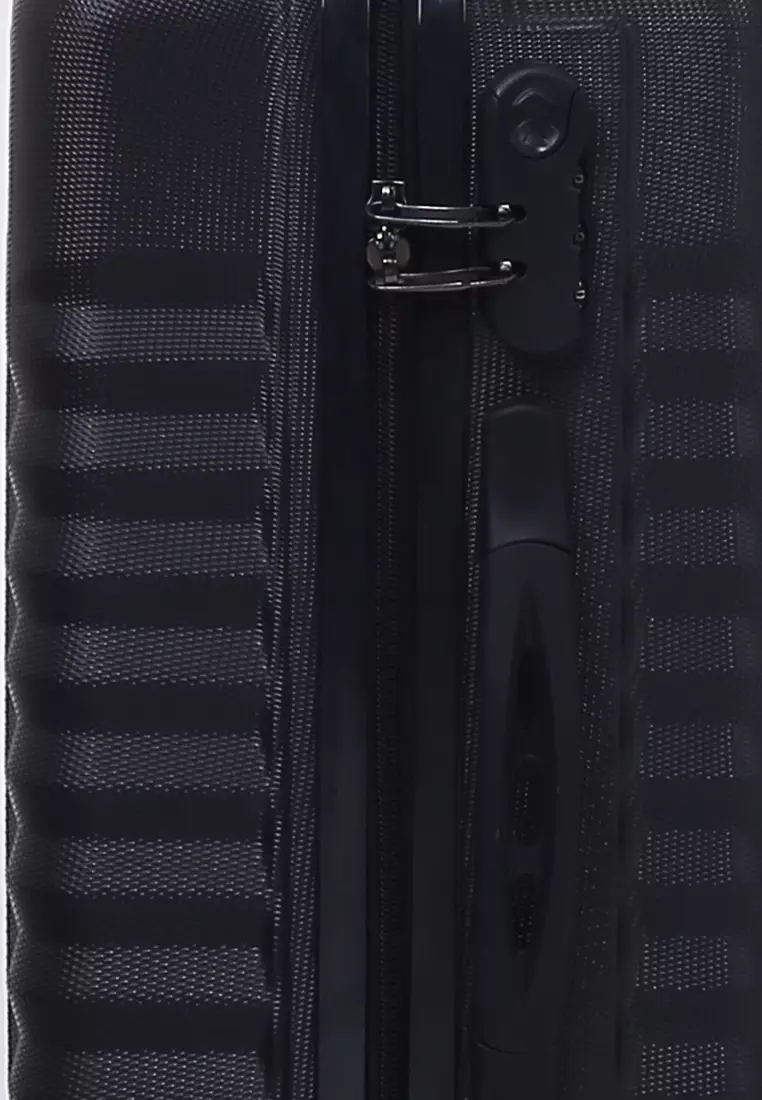 Carlton Koper Unisex Size 20 Inch Travel Bag Large Compartment Kunci Kode Angka Material Fiber ABS ORIGINAL - Black