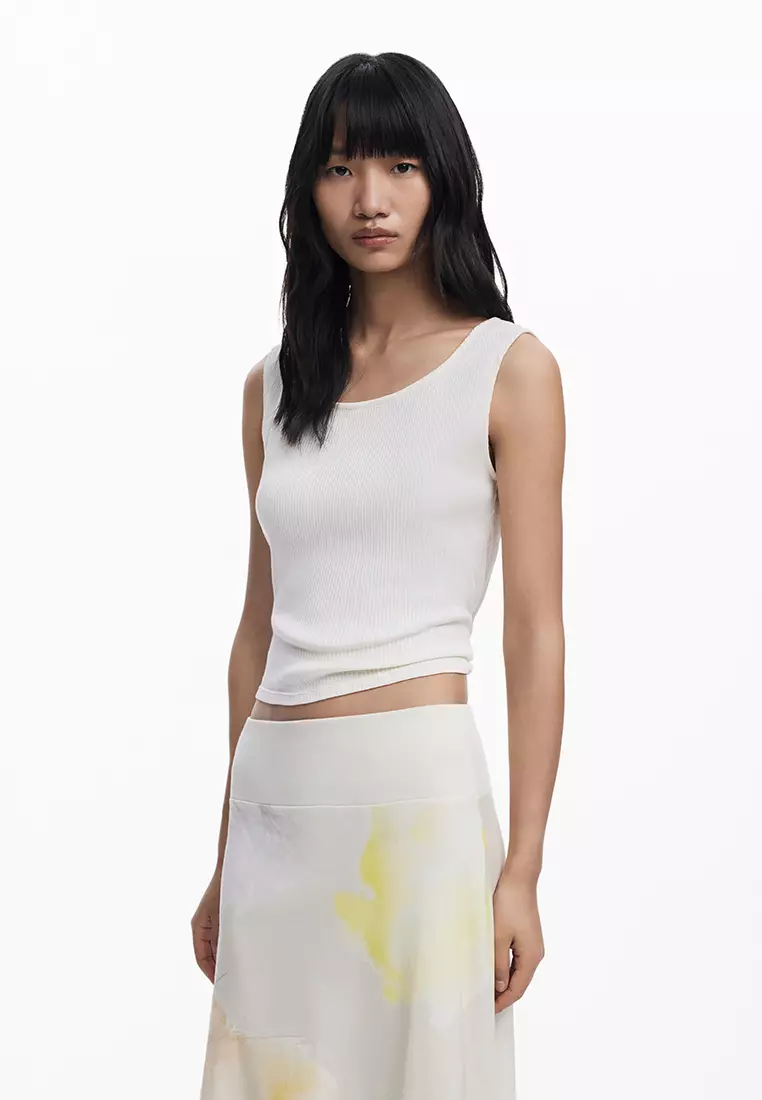 Midi skirt with elastic waistband