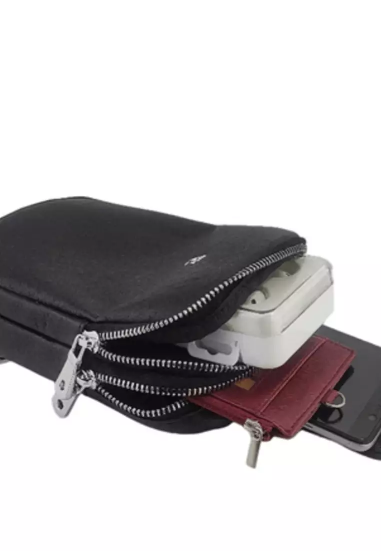 Pierre Cardin Tas Selempang Punggung Pria Body Bag Sling Bag Kulit 0112830801BLA-BLACK