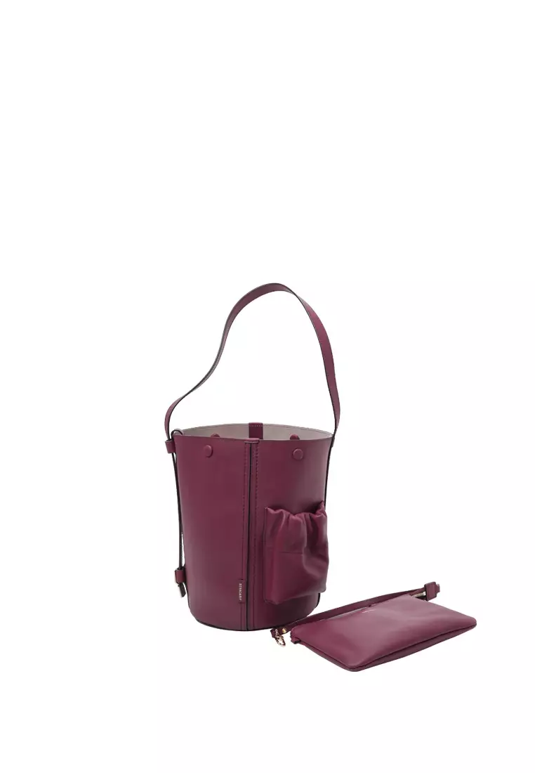 ORUKAMI Pocket Convertible Bucket Tote Small II - Berry