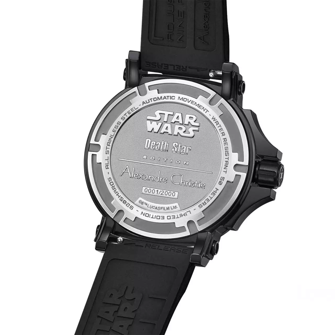 Alexandre Christie Star Wars - Death Star Limited Edition Jam Tangan Pria - Black - Rubber - 9205 MARDS1