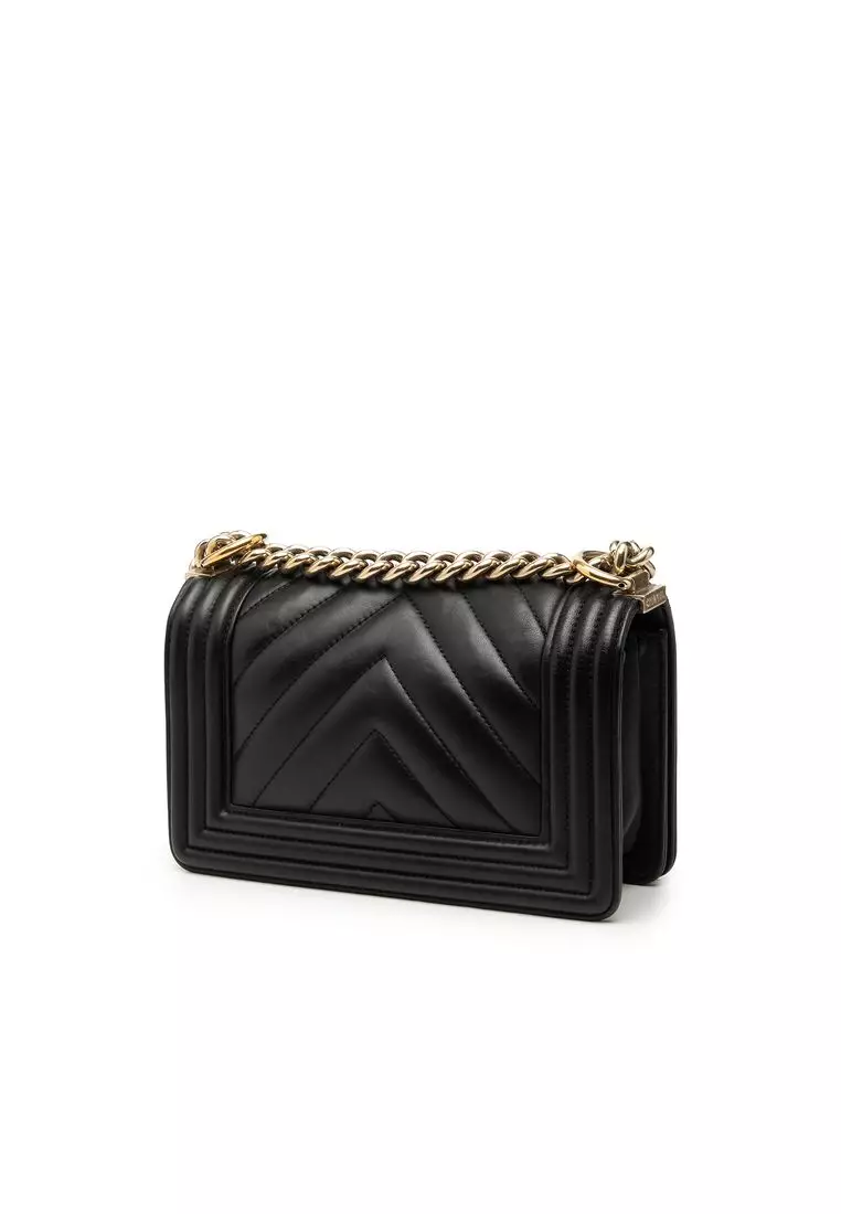 Pre-Loved Chanel Small Chevron Lambskin Boy Flap