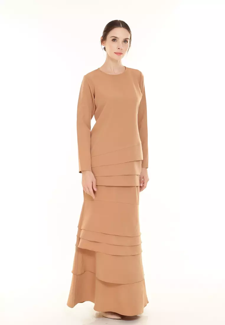Isabella Multi Layer Kurung Modern in Taupe Brown