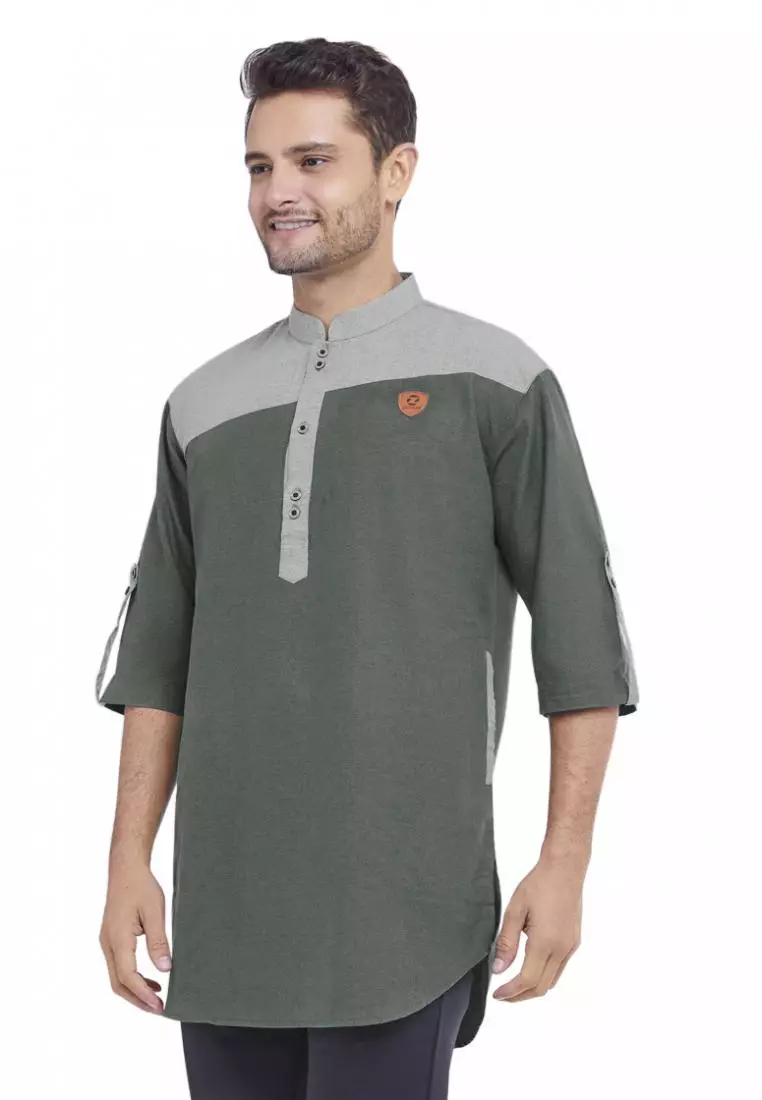 Zayidan Baju Koko Gamis Muslim Pria Mirza - Hijau