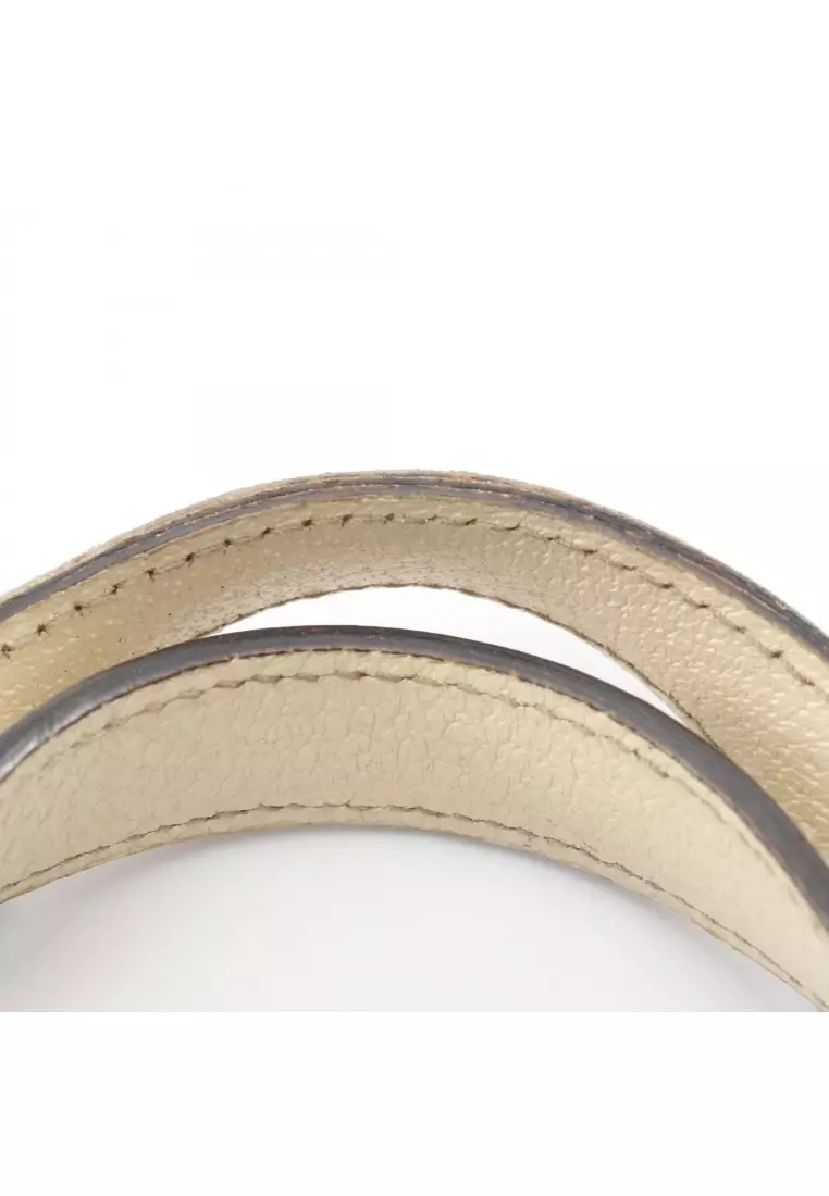 Pre-Loved Gucci Bamboo Horsebit GG canvas Handbag tote bag canvas leather beige off white