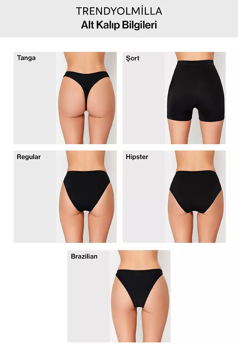 Abstract Patterned High Waist Hipster Mix&Match Bikini Bottom TBESS21BA0057