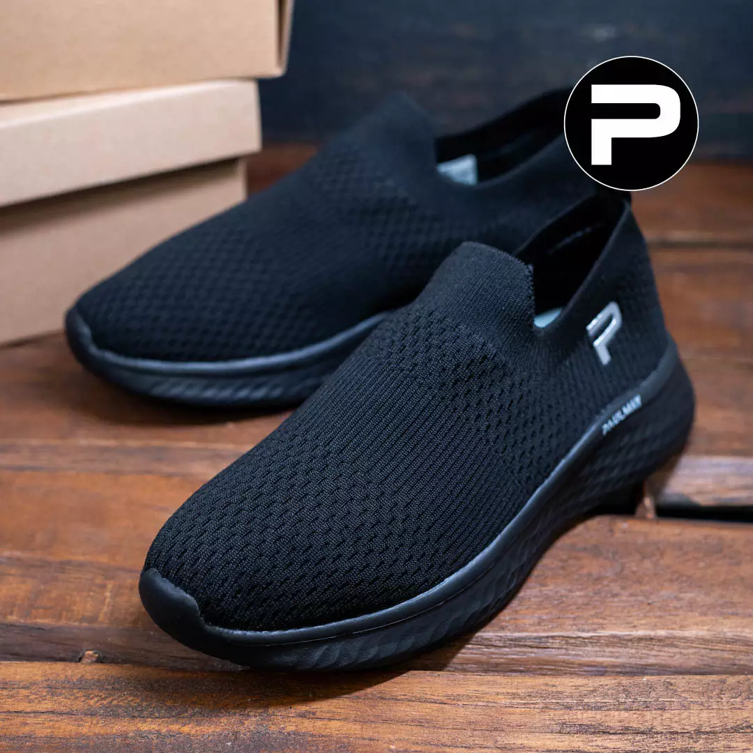 PAULMAY - Sepatu Slip On Running Pria Go Walk Black