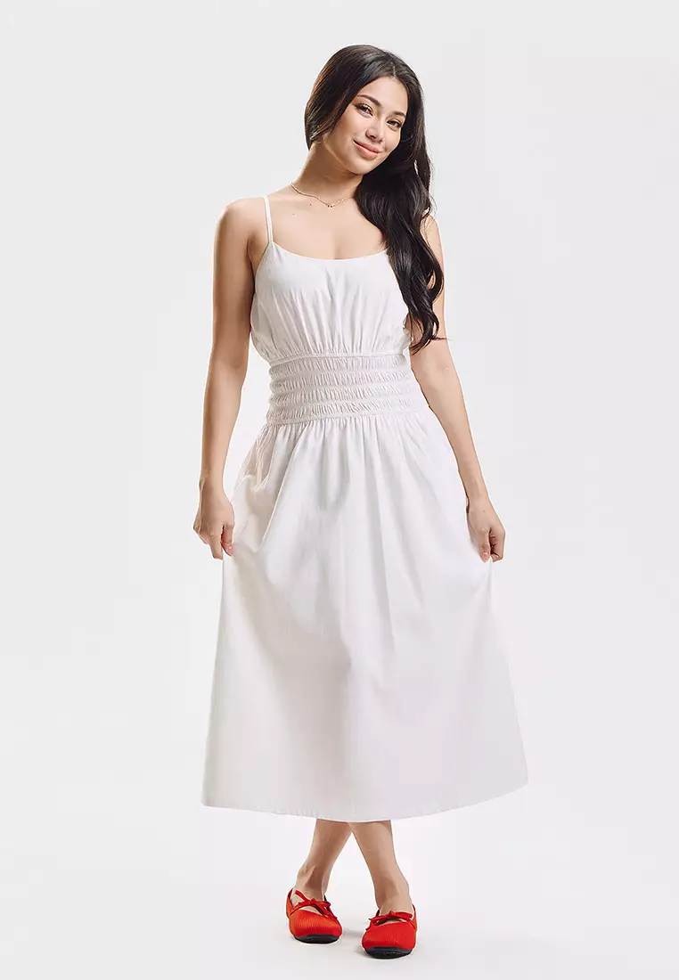 Sleeveless Smocking Maxi Dress