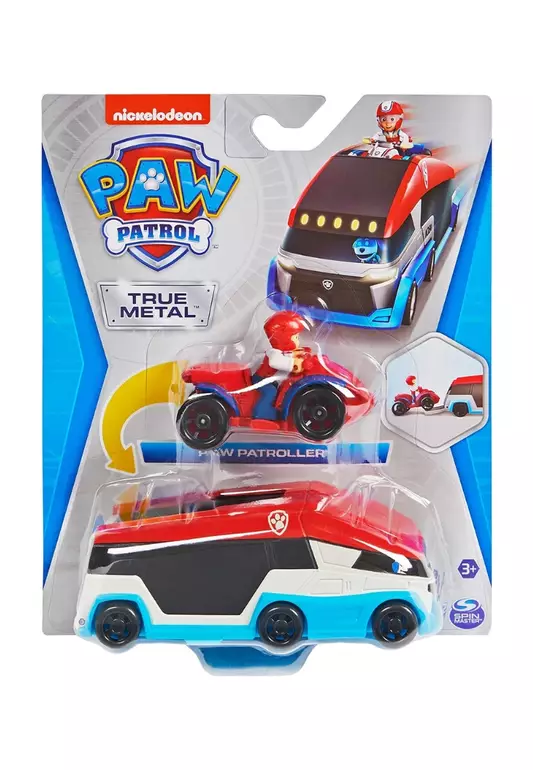 Paw Patrol, True Metal Paw Patroller Die-Cast Team Vehicle with 1:55 Scale Ryder