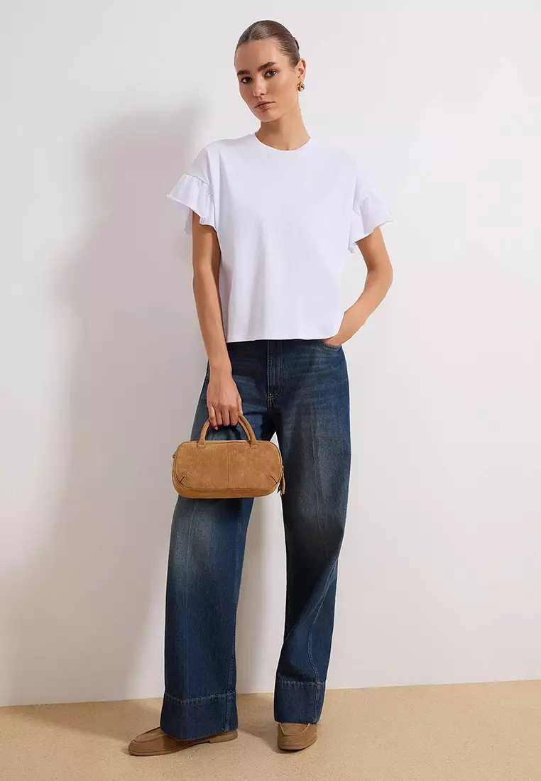 Cotton Flutter Sleeves Top