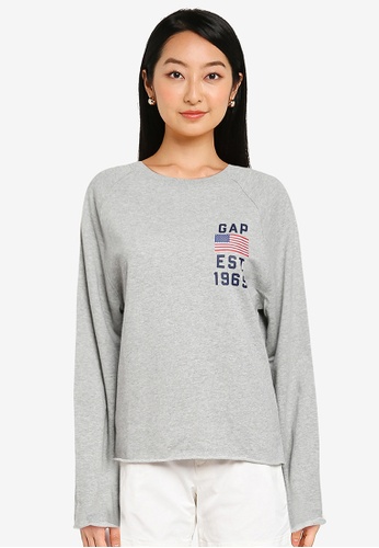 GAP grey Raw Edge Sweatshirt 1D868AAC5E2E6FGS_1