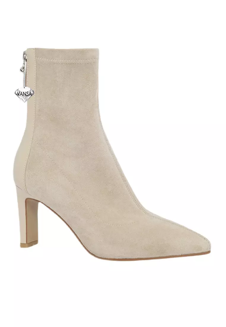 Discount on Twenty Eight Shoes  shoes - SKU: VANSA Fashionable Pointed Toe Elastic Suede Short Boots VSW-B-3928