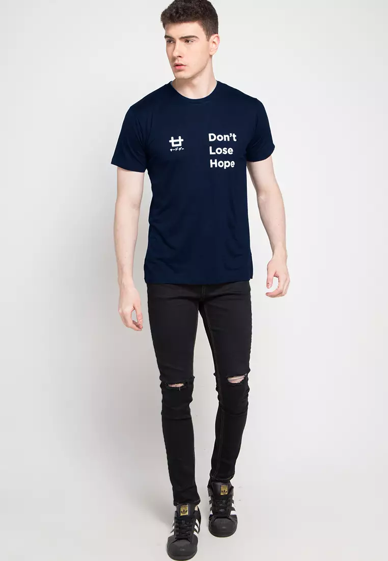 MTI29 Kaos Pria Distro Dont Lose Hope Logo Navy
