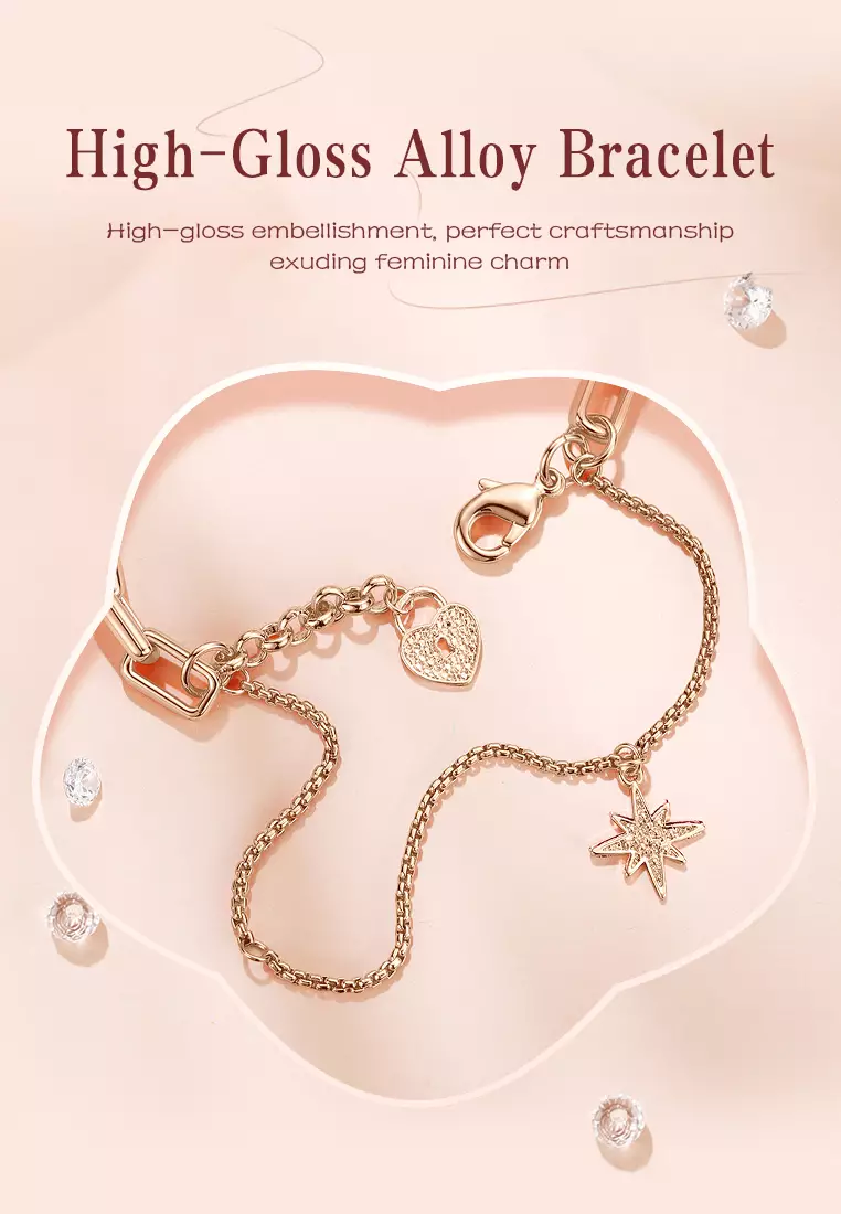 Jam Tangan Wanita Gelang Original Korea Fashion Anti Air Kuarsa Jam Tangan Cewek rosegreen