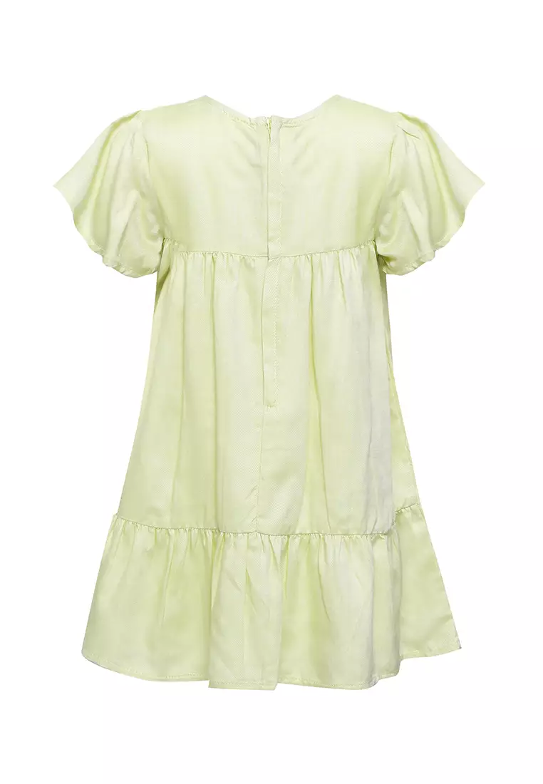 Qna Girl Bites Dress Pendek Anak Lime
