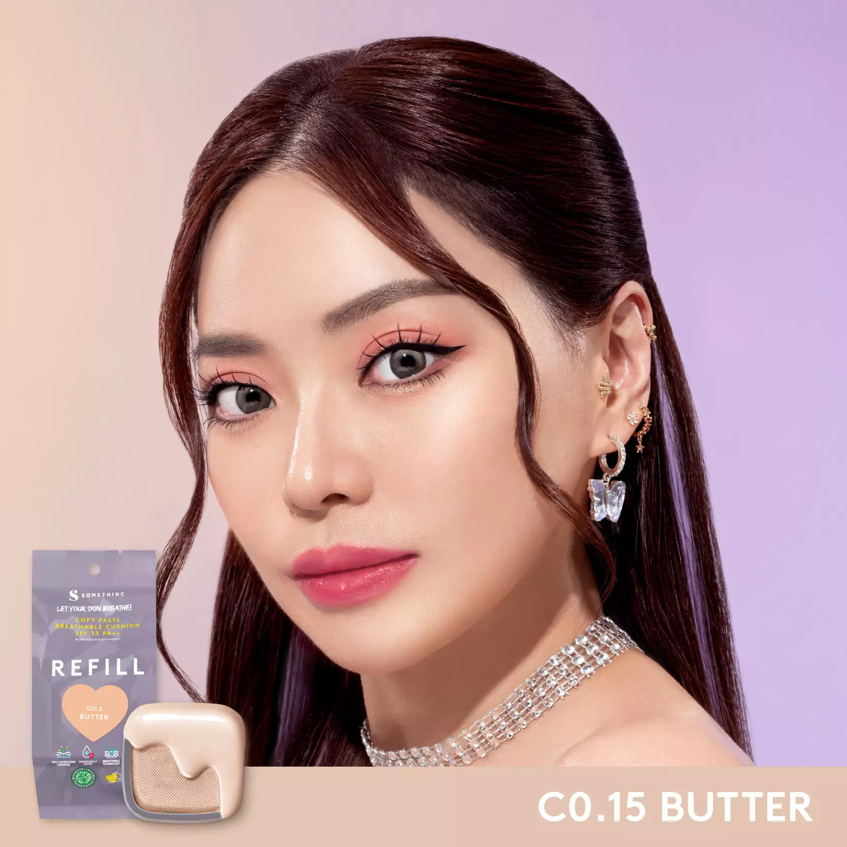 SOMETHINC (REFILL) SOMETHINC COPY PASTE BREATHABLE MESH CUSHION SPF 33 PA++ - Butter