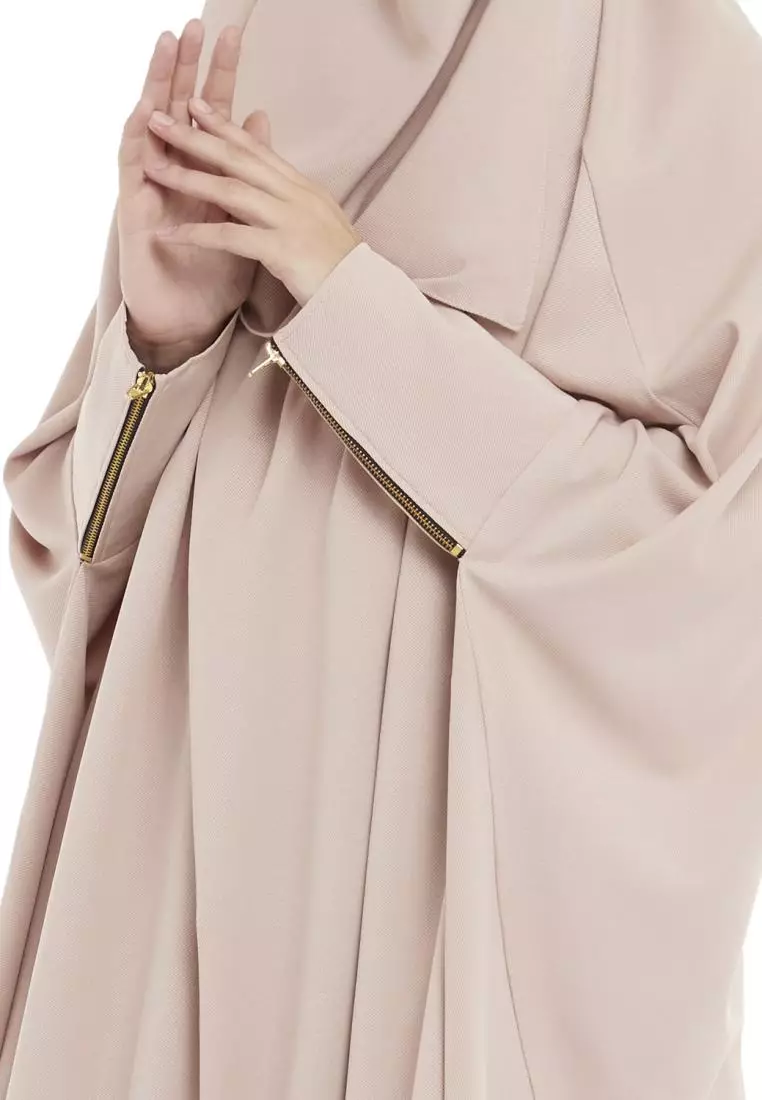 French Khimar Set Rok Wanita Muslimah Marwah - Mocca Cream
