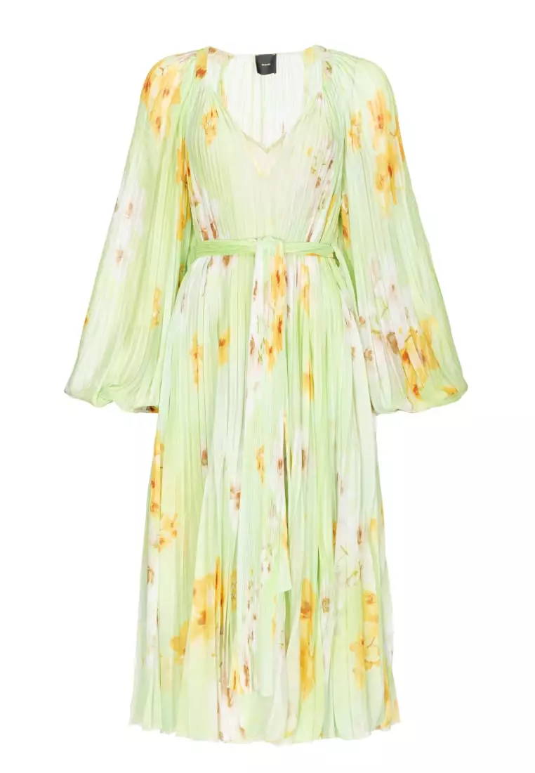 Buy Pinko Belted floral dress with pleats 2026 Online | ZALORA
