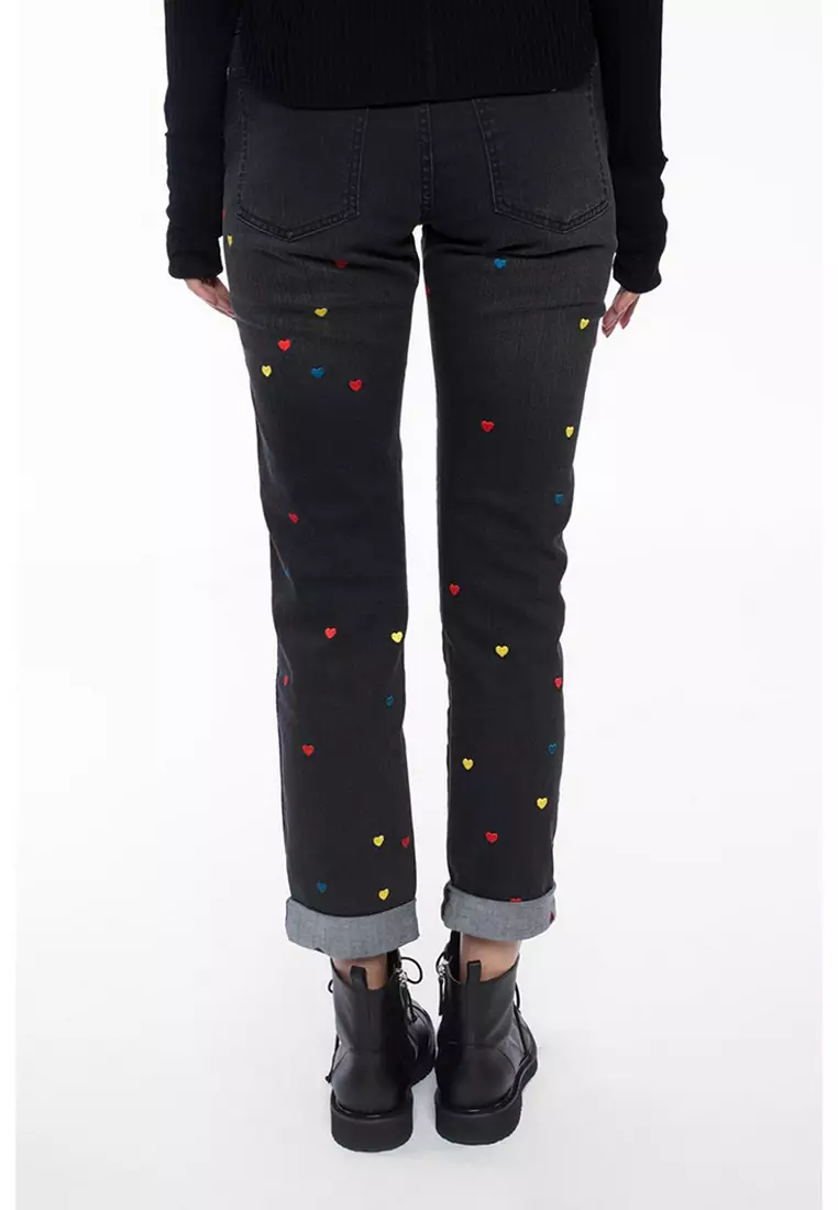 Stella Mccartney Heart Embroidered Jeans in Blue