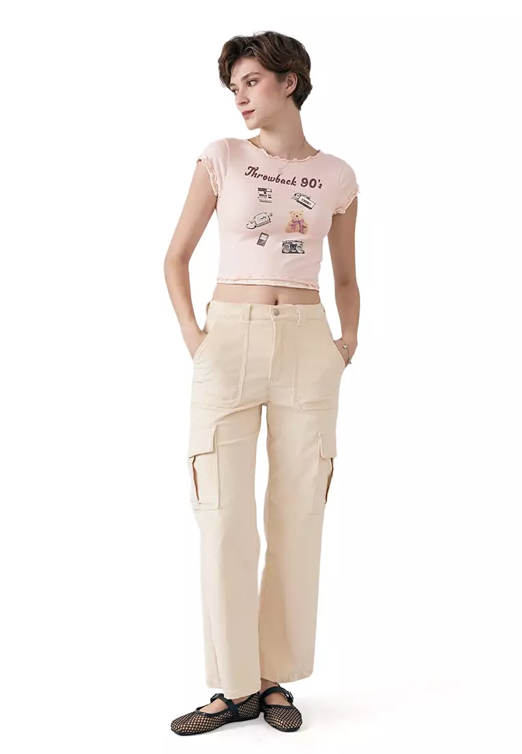 Lettuce Edge Tee With Throwback 90'S Print Detail