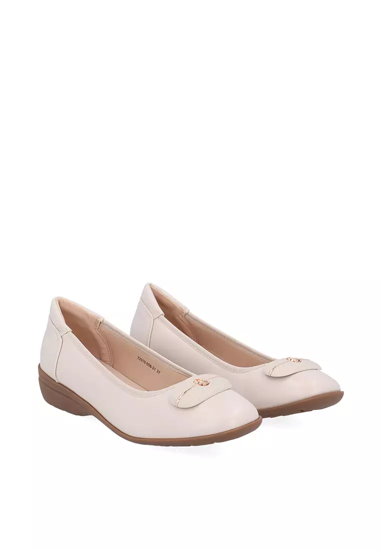 Beige Classic Charm Wedge Heels