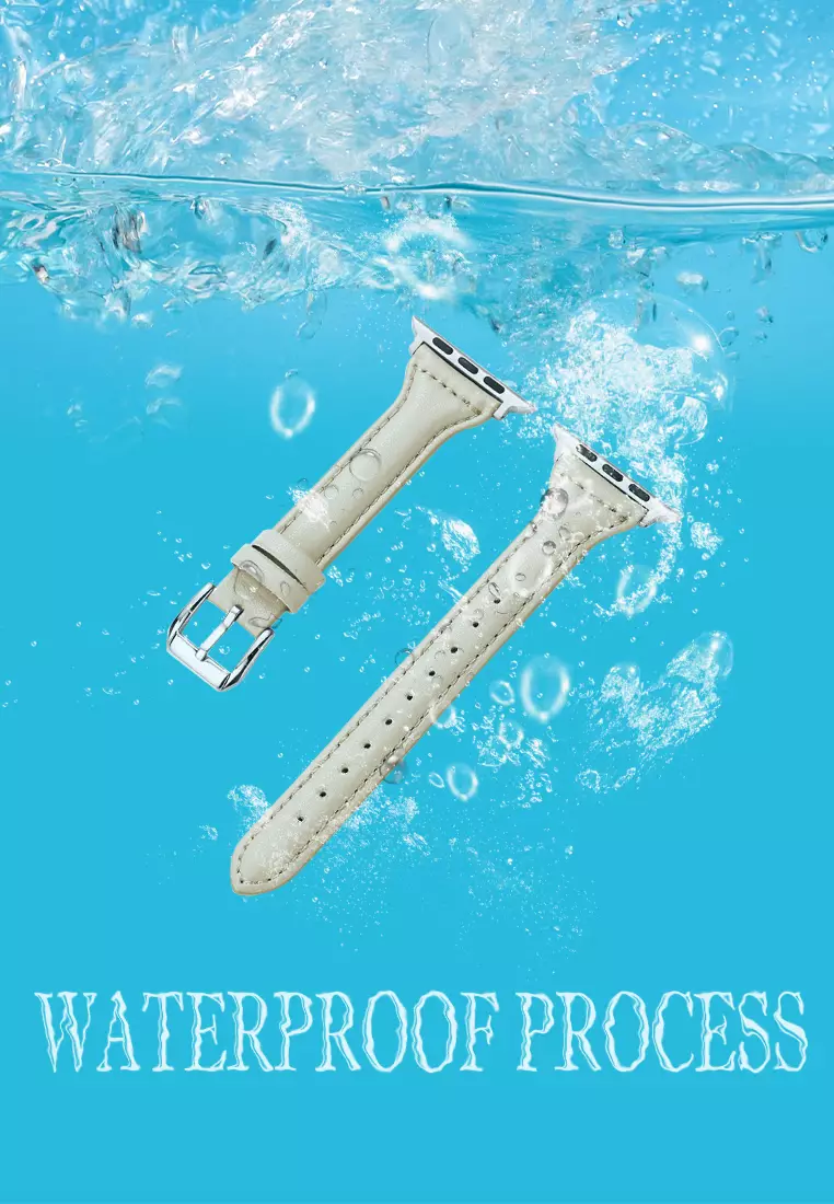 Tali Jam Kulit Apple Watch Strap Jam Tangan Genuine Leather Strap Wanita 38/40/41mm Apricot