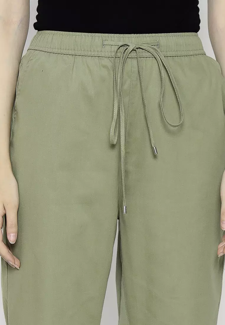 Urban Exchange Gianna Olive Tapered Pants - Casual Pants Celana Panjang Green Warna Olive