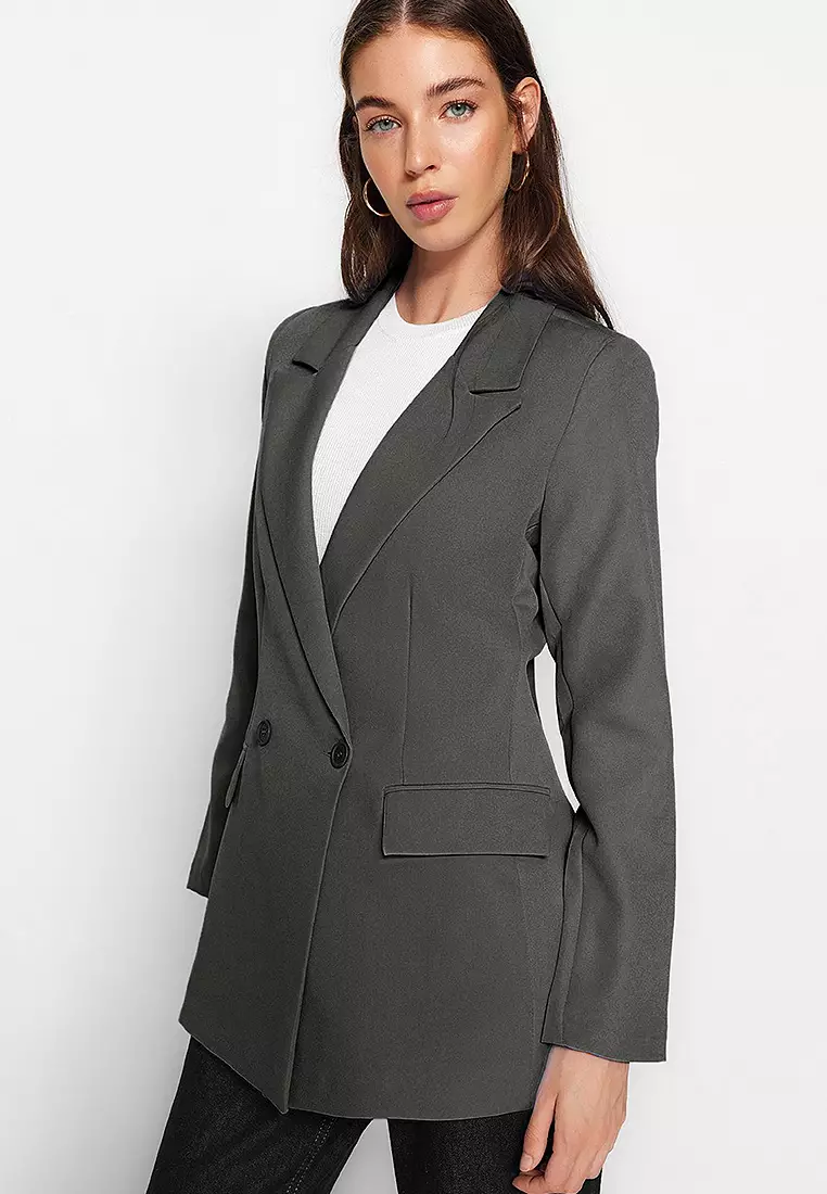 Buy Trendyol Double-Breasted Blazer Jacket 2025 Online | ZALORA