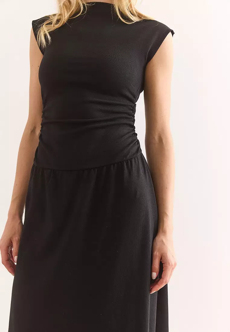 Waist Fitted Steel Interlock Dress