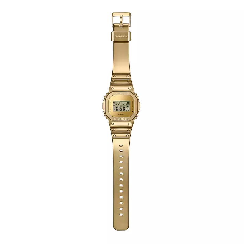 Jam Tangan Pria Casio G-Shock GM-5600YMG-9DR Fine Metallic Series Digital Dial Gold Resin Band