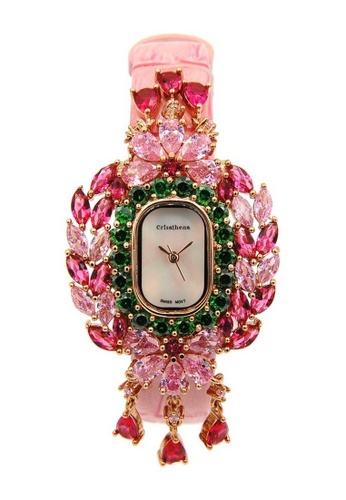 Crisathena pink 【Hot Style】Crisathena Chandelier Fashion Watch in Pink for Women 79497AC6B28E35GS_1