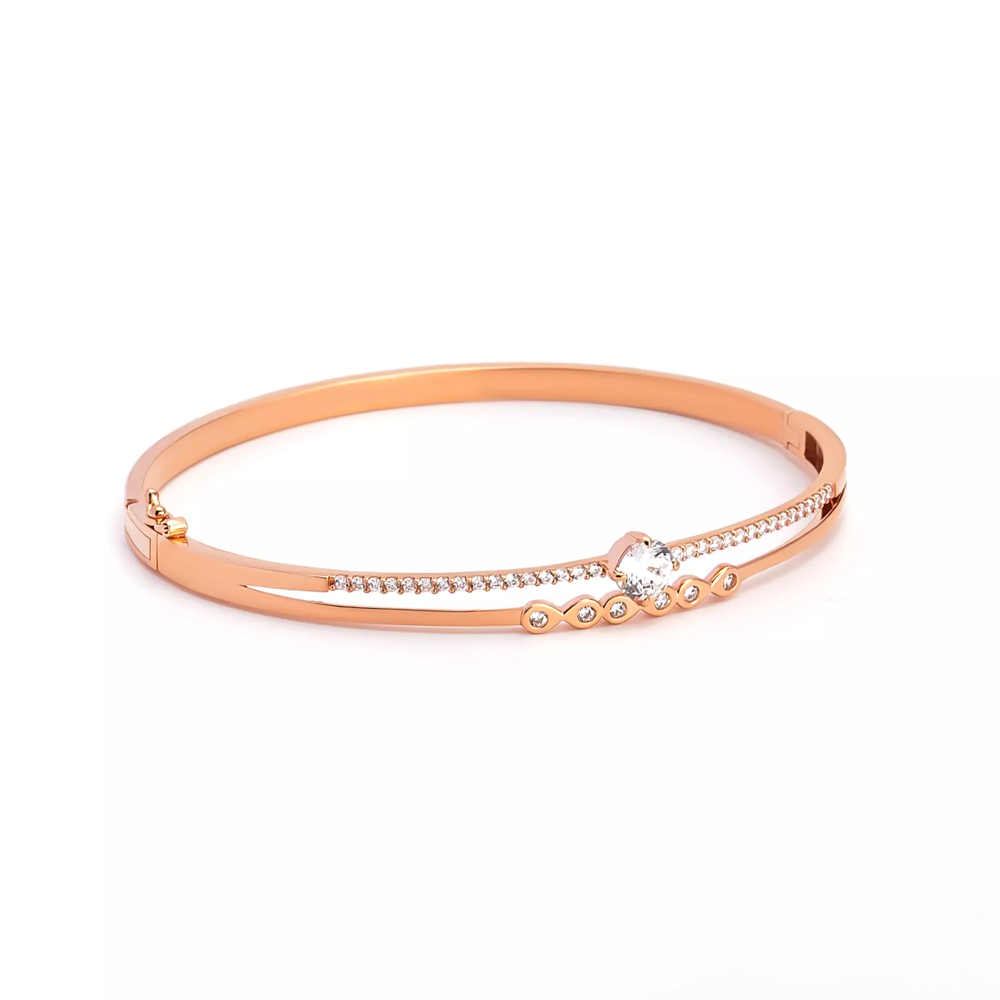 Gelang Emas 7k - Luciana Gold Bangle - Eternal Collection - Juene Jewelry