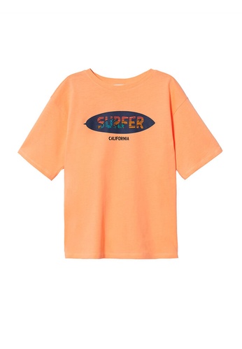 MANGO KIDS orange Printed Message T-Shirt 9CE19KA7FC8FE9GS_1