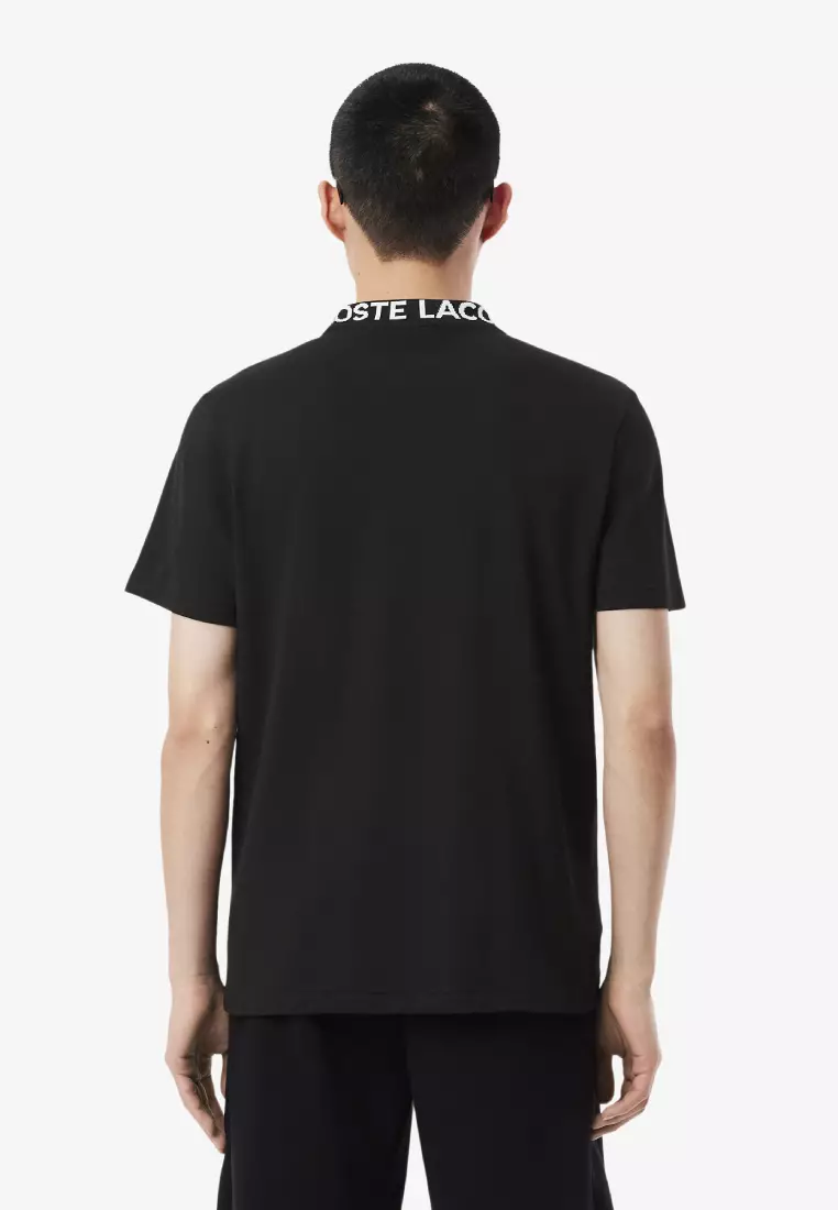Regular Fit Jacquard Neck Stretch T-Shirt