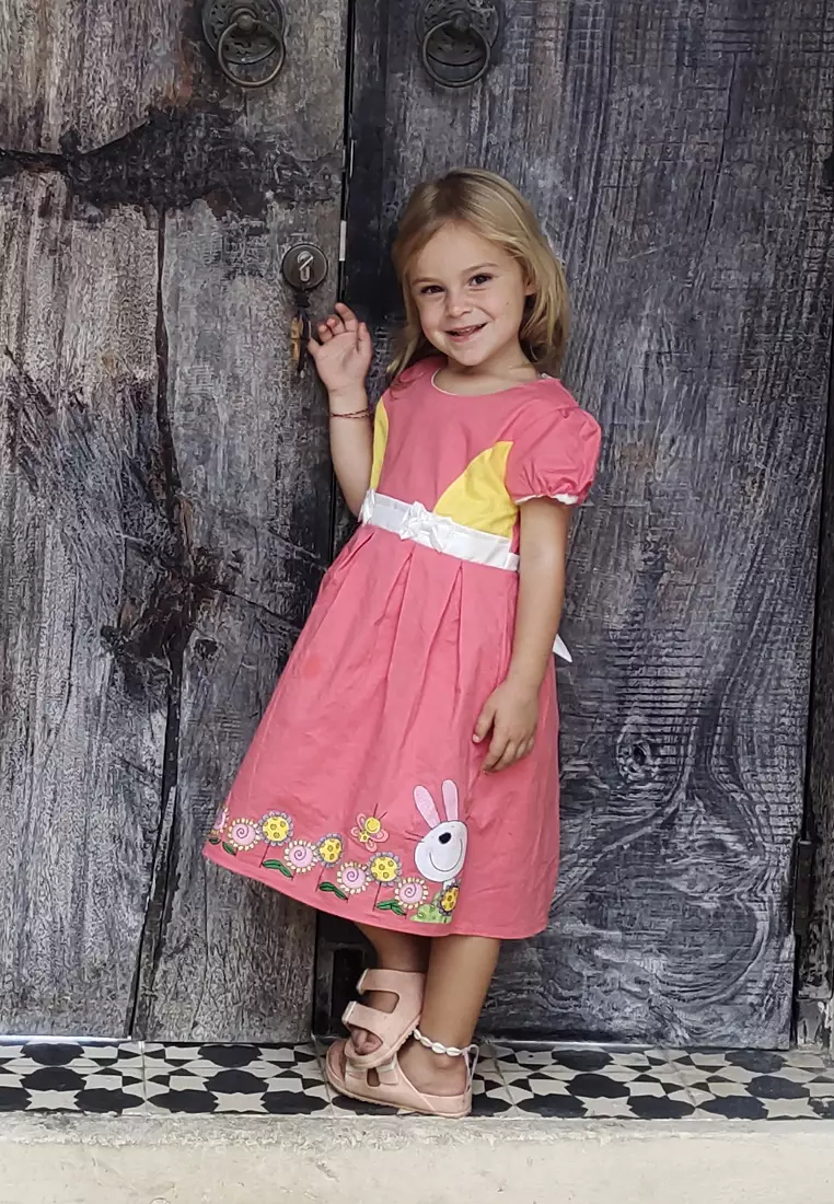 Two Mix Dress Anak Perempuan - Baju Anak Perempuan Fashion Bahan Katun Usia 1-12 Tahun 4211