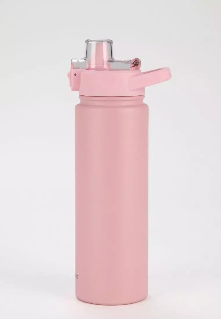 Crossing Urban Ceramic S/S Insulated Straw Sipper Cap Sports Bottle With Handle 720ml - Dusty Rose