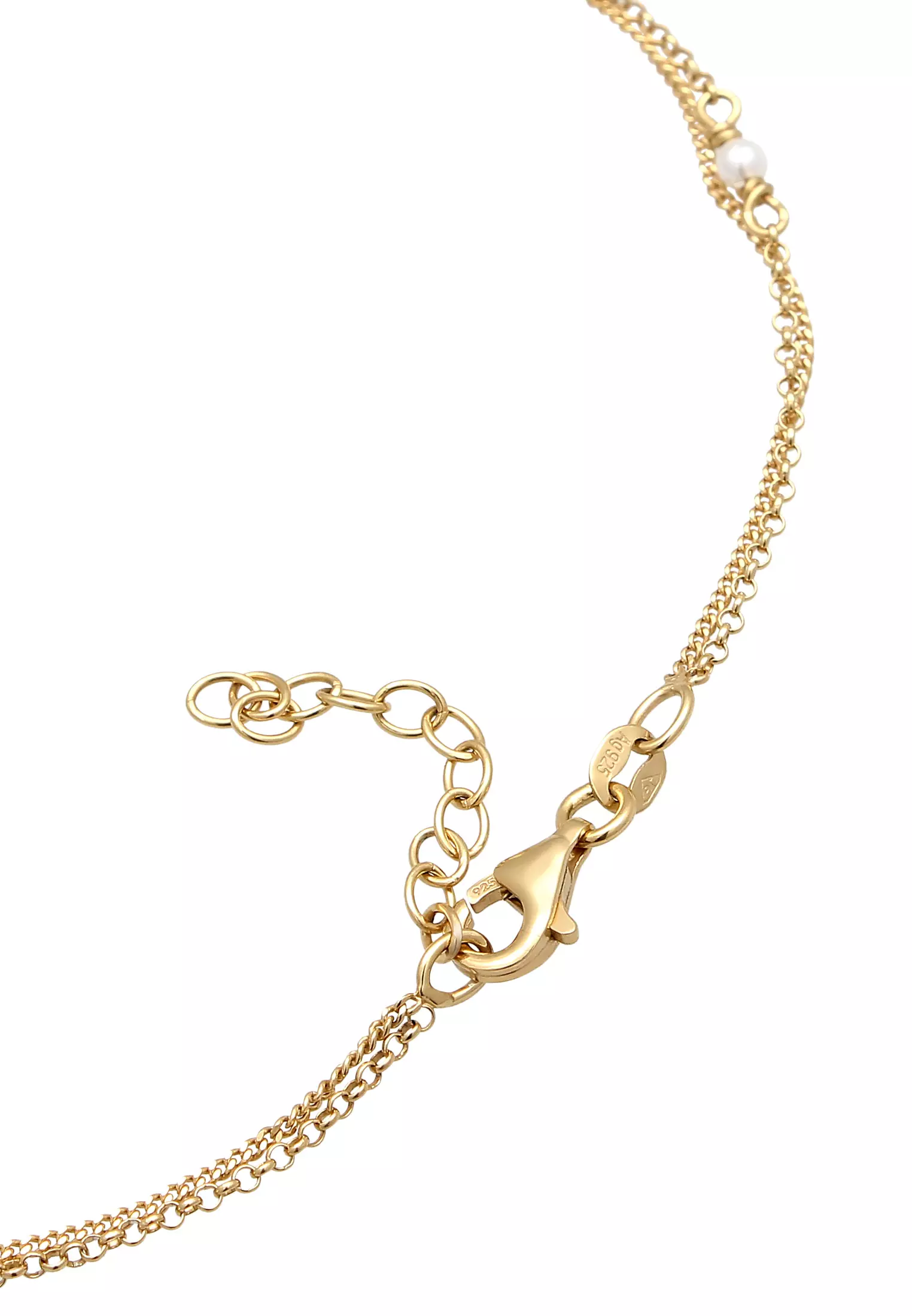 脚链心形贝壳核心珍珠镀金