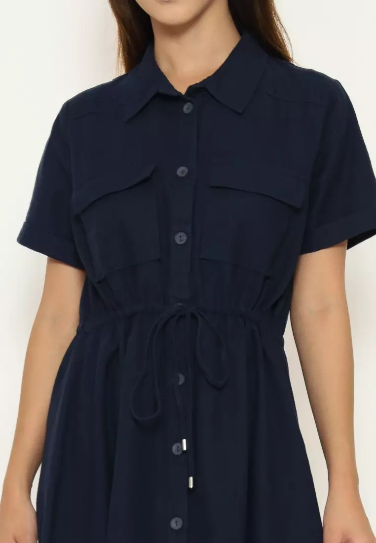 Urban Exchange Diana Dress Navy - Midi Dress Navy