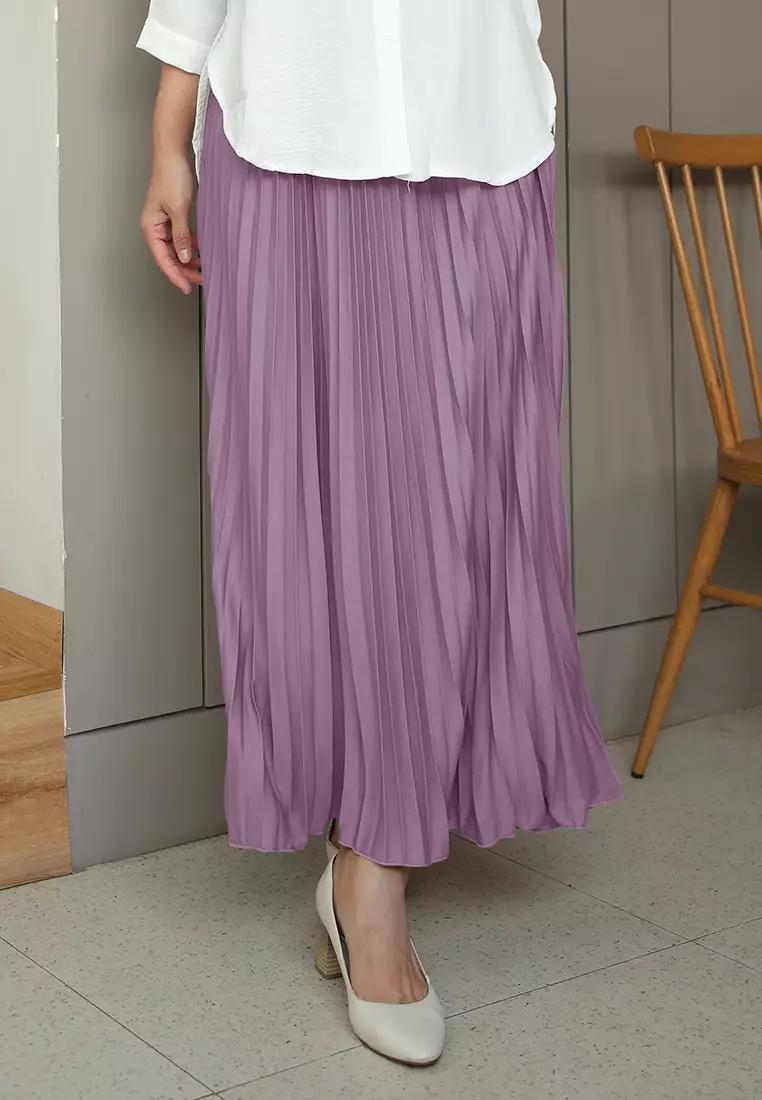 Cotton Bee - Rok Plisket Niana Aline Basic - Mulberry