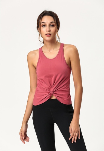 XAFITI pink Fitness And Yoga Sporty Padded Tank Top - Pink 8BD93US80A5ADBGS_1