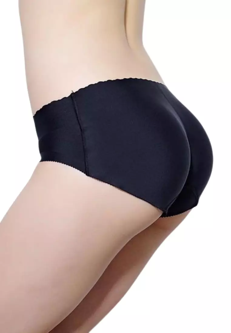 2 Pack Kelsie Butt Lifter Low Waist Panties Seamless Padded Underwear Hip Pads Enhancer Panty in Nude and Black