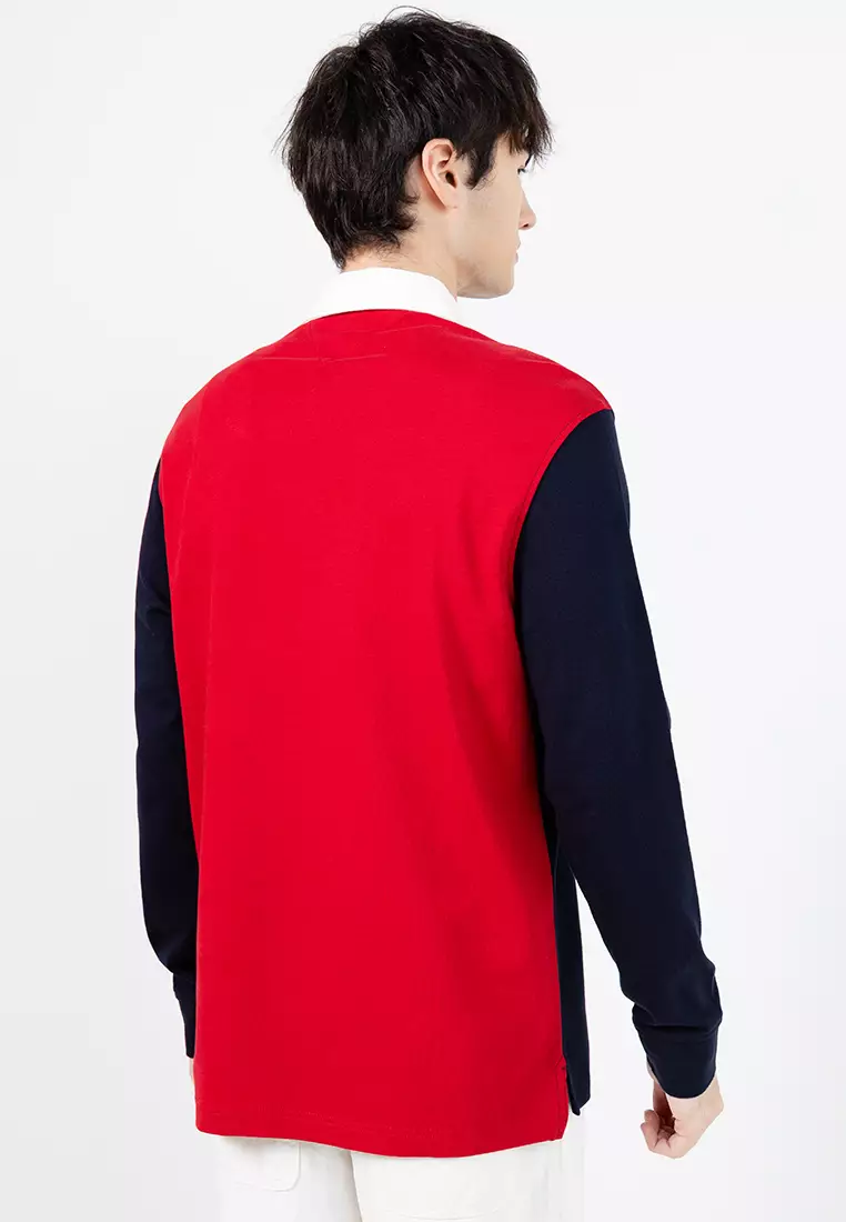 Colour-Blocked Relaxed Rugby Polo Shirt - Th Mainline