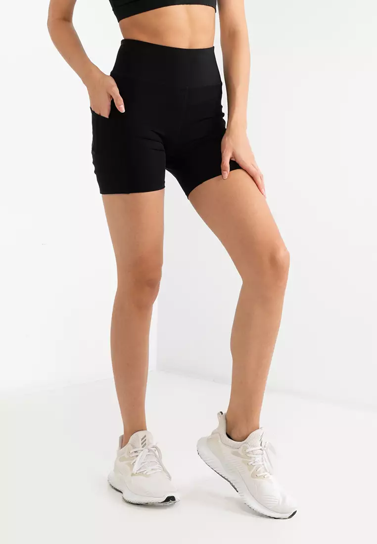 White cotton best sale biker shorts