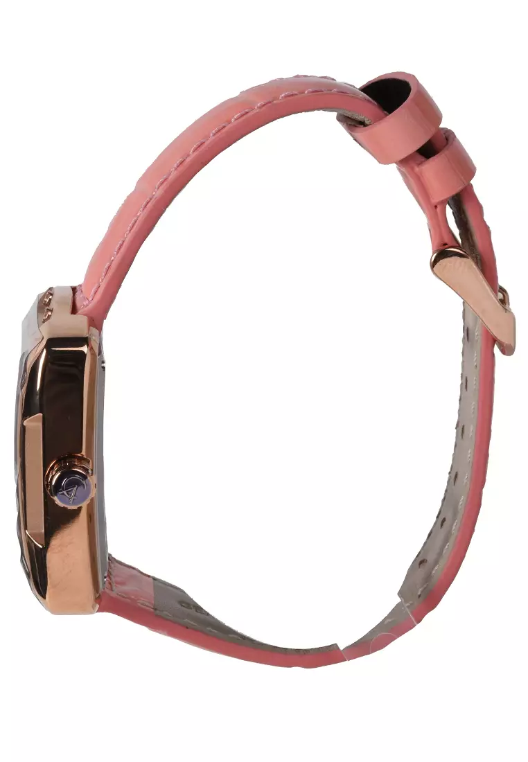Alexandre Christie - Jam Tangan Wanita - Rosegold - Pink Leather Strap - 3030BFLRGSLPN