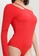 TOPSHOP red One Shoulder Asymmetric Bodysuit C65E7AA17722E8GS_2